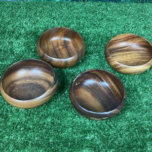 Vintage Monkeypod Wood Bowls (4)
